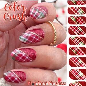 Red and Green Plaid Nail Wraps